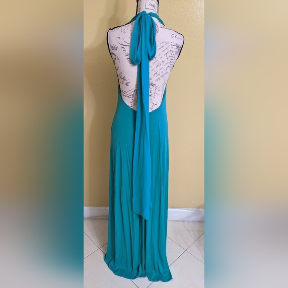 BCBGMaxAzria Halter Plunging VNeck Maxi Dress Size Small - Picture 5 of 9